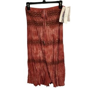 NWT LAPIS Elegant Women's Skirt in Rust BOHO sundress or skirt duo stretchy S